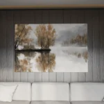 Misty Autumn Reflections Canvas Print